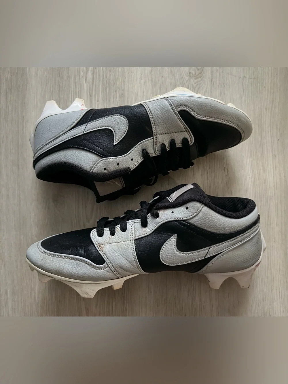 Nike Air Jordan Retro 1 Low TD Football Cleats Shadow 2.0 Gray Sz 10 *See Pics